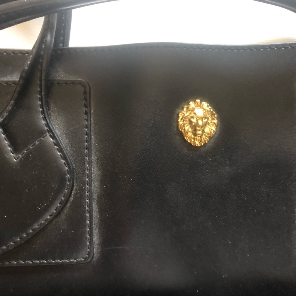 Anne Klein Black Smooth Tote with Double Handles - Picture 7 of 15